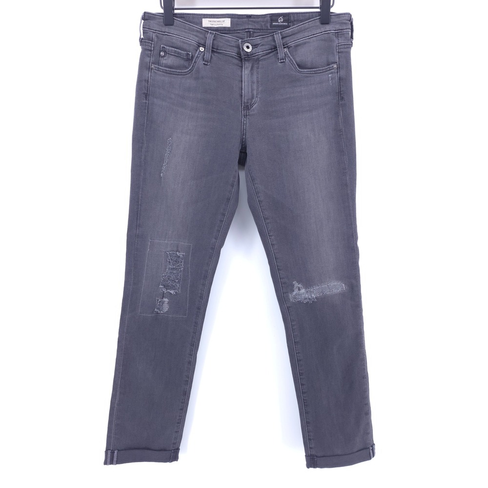 AG Adriano Goldschmied Women's Jeans The Stilt Roll-Up Cigarette 28 Grey